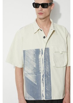 A-COLD-WALL* koszula bawełniana Strand Overshirt męska kolor beżowy relaxed z kołnierzykiem klasycznym ACWMSH131 ze sklepu PRM w kategorii Koszule męskie - zdjęcie 172423000