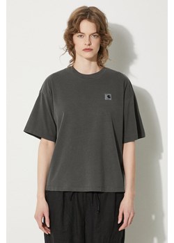 Carhartt WIP t-shirt bawełniany S/S Nelson T-Shirt damski kolor szary I033051.98GD ze sklepu PRM w kategorii Bluzki damskie - zdjęcie 172423230