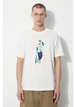 New Balance t-shirt bawełniany męski kolor beżowy z nadrukiem MT41577SST ze sklepu PRM w kategorii T-shirty męskie - zdjęcie 172423250