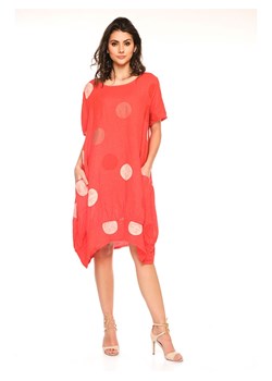 Joséfine Lniana sukienka &quot;Gory&quot; w kolorze koralowym ze sklepu Limango Polska w kategorii Sukienki - zdjęcie 172423524