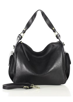 Luksusowa torebka kuferek na ramię skóra naturalna MARCO MAZZINI czarna ze sklepu Verostilo w kategorii Torby Shopper bag - zdjęcie 172424493