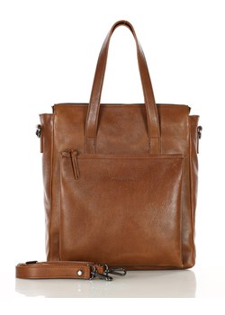 Luksusowa torebka shopperka aktówka skórzana MARCO MAZZINI camelowa ze sklepu Verostilo w kategorii Torby Shopper bag - zdjęcie 172424593