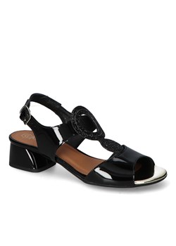 Sandały Gamis 7535 Czarne lakier ze sklepu Arturo-obuwie w kategorii Sandały damskie - zdjęcie 172424763