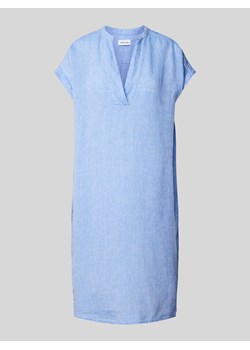 Sukienka lniana o długości do kolan z dekoltem w serek ze sklepu Peek&Cloppenburg  w kategorii Sukienki - zdjęcie 172424873