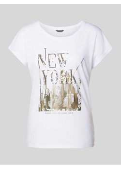 T-shirt z dodatkiem wiskozy i cekinowym obszyciem ze sklepu Peek&Cloppenburg  w kategorii Bluzki damskie - zdjęcie 172424924