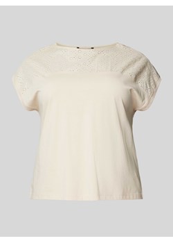 T-shirt z haftem angielskim model ‘KAYA’ ze sklepu Peek&Cloppenburg  w kategorii Bluzki damskie - zdjęcie 172425230