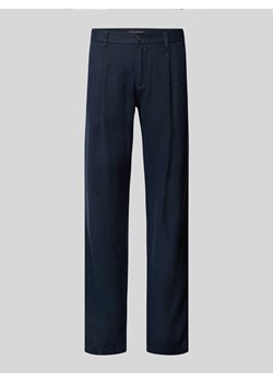 Spodnie lniane o kroju tapered fit z zakładkami w pasie model ‘Osby’ ze sklepu Peek&Cloppenburg  w kategorii Spodnie męskie - zdjęcie 172425352