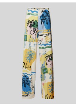 Spodnie materiałowe o kroju regular fit z nadrukiem na całej powierzchni ze sklepu Peek&Cloppenburg  w kategorii Spodnie damskie - zdjęcie 172425413