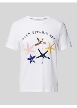 T-shirt z cekinowym obszyciem model ‘KITA’ ze sklepu Peek&Cloppenburg  w kategorii Bluzki damskie - zdjęcie 172425460