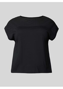 T-shirt z haftem angielskim model ‘KAYA’ ze sklepu Peek&Cloppenburg  w kategorii Bluzki damskie - zdjęcie 172425634