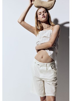 H & M - Eleganckie szorty z domieszką lnu - Biały ze sklepu H&M w kategorii Szorty - zdjęcie 172425790