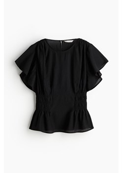 H & M - Tkaninowa bluzka o strukturalnej powierzchni - Czarny ze sklepu H&M w kategorii Bluzki damskie - zdjęcie 172425974