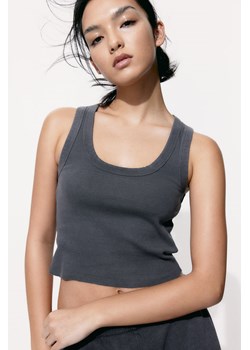 H & M - Krótki top bez rękawów - Szary ze sklepu H&M w kategorii Bluzki damskie - zdjęcie 172425980