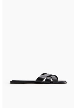 H & M - Skórzane klapki - Czarny ze sklepu H&M w kategorii Klapki damskie - zdjęcie 172426004