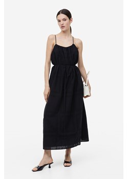 H & M - Bawełniana sukienka z haftem angielskim - Czarny ze sklepu H&M w kategorii Sukienki - zdjęcie 172426040
