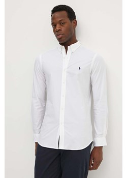 Polo Ralph Lauren koszula męska kolor biały slim z kołnierzykiem button-down ze sklepu ANSWEAR.com w kategorii Koszule męskie - zdjęcie 172427234