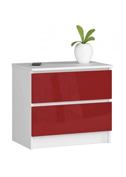 Młodzieżowa komoda z szufladami biała + czerwony połysk - Parin 4X ze sklepu Edinos.pl w kategorii Komody - zdjęcie 172427563