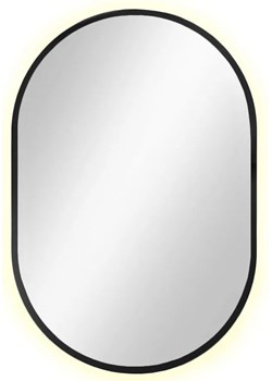 Czarne owalne eleganckie lustro 95x40 cm M2-S38 ze sklepu Edinos.pl w kategorii Lustra - zdjęcie 172427651