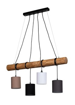 Lampa na drewnianej belce z abażurami - A02-Libra ze sklepu Edinos.pl w kategorii Lampy wiszące - zdjęcie 172427662