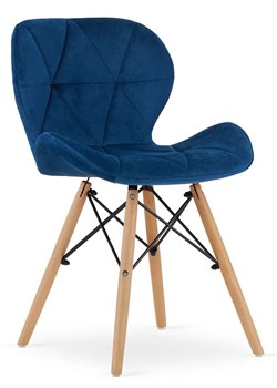 Granatowe krzesło tapicerowane do jadalni - Zeno 4X ze sklepu Edinos.pl w kategorii Krzesła - zdjęcie 172427703