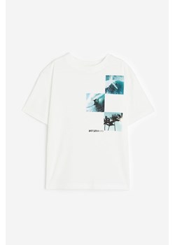 H & M - Dżersejowy T-shirt z nadrukiem - Biały ze sklepu H&M w kategorii T-shirty chłopięce - zdjęcie 172428714