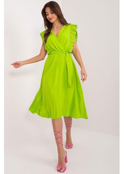 Casualowa Sukienka Z Falbankami limonkowa ze sklepu 5.10.15 w kategorii Sukienki - zdjęcie 172428873
