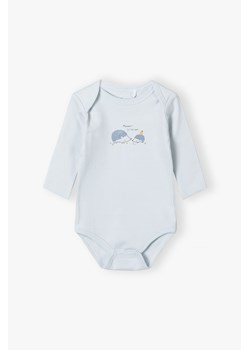 Body bawełniane z długim rękawem - niebieskie ze sklepu 5.10.15 w kategorii Odzież dla niemowląt - zdjęcie 172428880