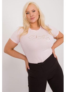 Damska koszulka plus size jasno różowa ze sklepu 5.10.15 w kategorii Bluzki damskie - zdjęcie 172428894