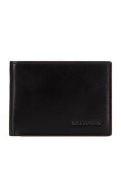 Męski portfel skórzany z brązową lamówką mały poziomy ze sklepu WITTCHEN w kategorii Portfele męskie - zdjęcie 172429023