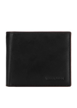 Męski portfel skórzany z brązową lamówką średni ze sklepu WITTCHEN w kategorii Portfele męskie - zdjęcie 172429033