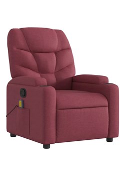 Fotel wypoczynkowy z masażem burgund - Luzof 3X ze sklepu Edinos.pl w kategorii Fotele - zdjęcie 172429860