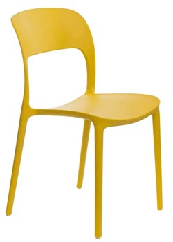 Żółte minimalistyczne krzesło z oparciem - Deliot 2X ze sklepu Edinos.pl w kategorii Krzesła - zdjęcie 172430062