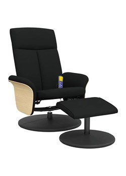 Czarny masujący fotel z podnóżkiem - Imerix ze sklepu Edinos.pl w kategorii Fotele - zdjęcie 172430180