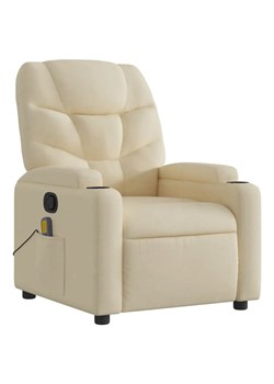 Kremowy fotel z funkcją masażu - Luzof 3X ze sklepu Edinos.pl w kategorii Fotele - zdjęcie 172430314
