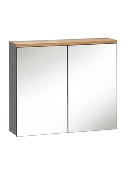 Szafka łazienkowa z lustrem - Dixi 6X grafit 60 cm ze sklepu Edinos.pl w kategorii Szafki i regały łazienkowe - zdjęcie 172430343