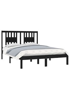 Czarne drewniane łóżko z zagłówkiem 120x200 - Basel 4X ze sklepu Edinos.pl w kategorii Łóżka i materace - zdjęcie 172430423