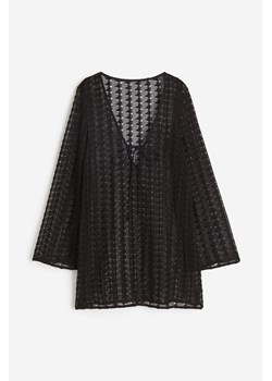 H & M - Tunika plażowa o wyglądzie szydełkowej robótki - Czarny ze sklepu H&M w kategorii Sukienki - zdjęcie 172430552