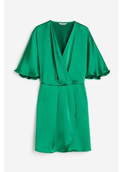 H & M - Satynowa sukienka kopertowa - Zielony ze sklepu H&M w kategorii Sukienki - zdjęcie 172430594