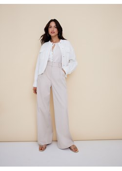 Mohito - Spodnie z szeroką nogawką - beżowy ze sklepu Mohito w kategorii Spodnie damskie - zdjęcie 172431013