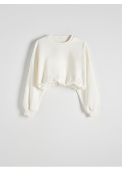 Reserved - Krótka bluza - złamana biel ze sklepu Reserved w kategorii Bluzy damskie - zdjęcie 172432331