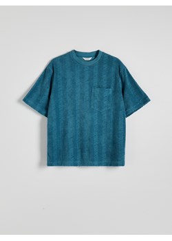 Reserved - T-shirt boxy z kieszonką - turkusowy ze sklepu Reserved w kategorii T-shirty męskie - zdjęcie 172432411