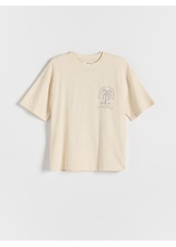 Reserved - T-shirt z lnem - złamana biel ze sklepu Reserved w kategorii T-shirty chłopięce - zdjęcie 172432522