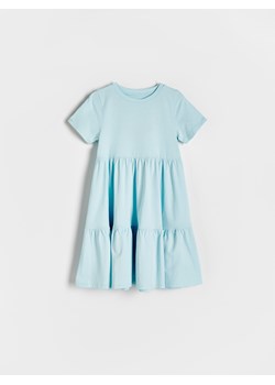 Reserved - Sukienka z bawełny - jasnoturkusowy ze sklepu Reserved w kategorii Sukienki dziewczęce - zdjęcie 172432553