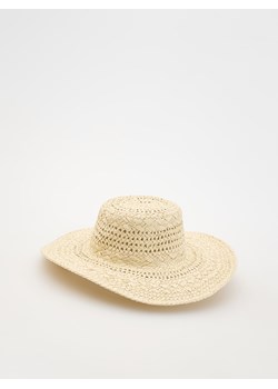 Reserved - Pleciony kapelusz z papierowej słomki - beżowy ze sklepu Reserved w kategorii Kapelusze damskie - zdjęcie 172434640