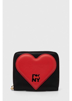 Dkny portfel skórzany HEART OF NY damski kolor czarny R411ZF05 ze sklepu ANSWEAR.com w kategorii Portfele damskie - zdjęcie 172435201