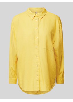 Bluzka koszulowa lniana z kieszenią na piersi model ‘Ina’ ze sklepu Peek&Cloppenburg  w kategorii Koszule damskie - zdjęcie 172435270