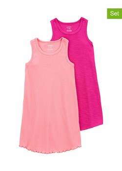 carter&apos;s Sukienki (2 szt.) w kolorze jasnoróżowo-różowym ze sklepu Limango Polska w kategorii Piżamy dziecięce - zdjęcie 172437151