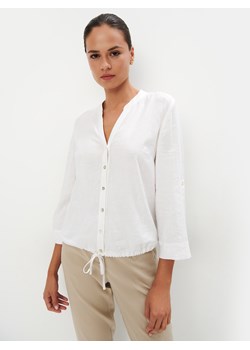 Mohito - Biała bluzka z lnem - biały ze sklepu Mohito w kategorii Bluzki damskie - zdjęcie 172437500