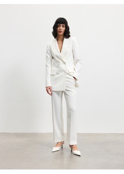 Reserved - Spodnie cygaretki w kant - biały ze sklepu Reserved w kategorii Spodnie damskie - zdjęcie 172438081
