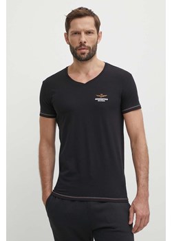 Aeronautica Militare t-shirt męski kolor czarny gładki AM1UTI004 ze sklepu ANSWEAR.com w kategorii T-shirty męskie - zdjęcie 172438393